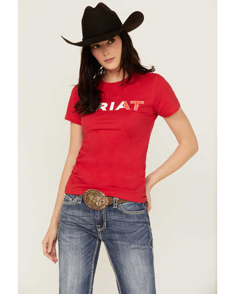 Ariat Women's Viva Mexico Short Sleeve Graphic Tee, Red, hi-res