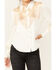 Image #3 - Shyanne Women's Color Block Western Fringe Blouse, Cream, hi-res