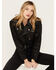 Image #1 - Wrangler X Fender Women's Cropped Moto Jacket, Black, hi-res