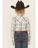 Image #4 - Cody James Boys' Wind Plaid Print Long Sleeve Snap Western Shirt, Cream, hi-res
