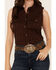Image #3 - Shyanne Women's Shadow Striped Sleeveless Button-Down Western Shirt, Chocolate, hi-res