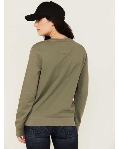 Image #4 - Carhartt Women's Relaxed Fit Midweight Crewneck Sweatshirt , Olive, hi-res
