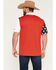 Image #4 - RANK 45&reg; Men's Americana Block Short Sleeve Button-Down Polo, Red, hi-res