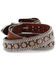 Shyanne Women's Rhinestone Print Belt, Brown, hi-res