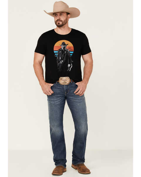 Image #2 - Cody James Men's Sunset Bandit Skull Graphic Short Sleeve T-Shirt , Black, hi-res