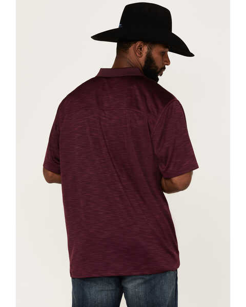 Image #4 - RANK 45® Men's Gazer Textured Solid Short Sleeve Polo Shirt , Purple, hi-res