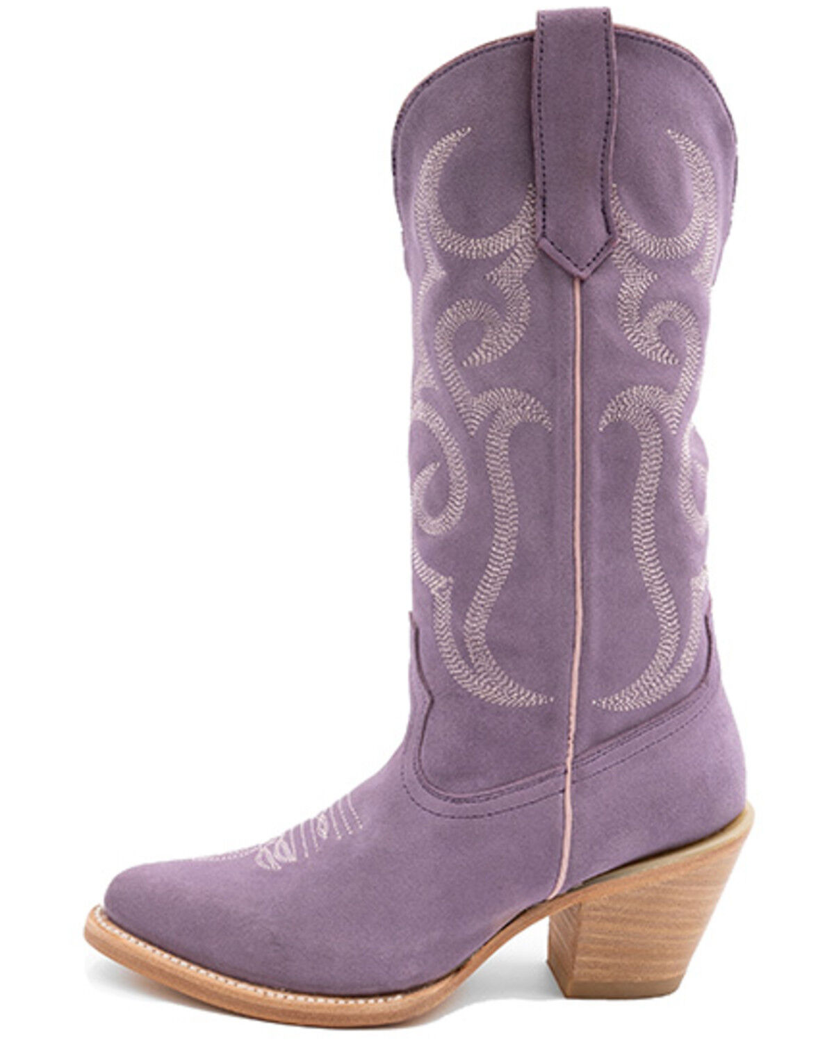 Image #3 - Ferrini Women's Quinn Roughout Western Boots - Round Toe, Light Purple, hi-res