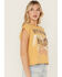 Image #2 - Cleo + Wolf Women's Drop Shoulder Graphic Tank Top, Yellow, hi-res