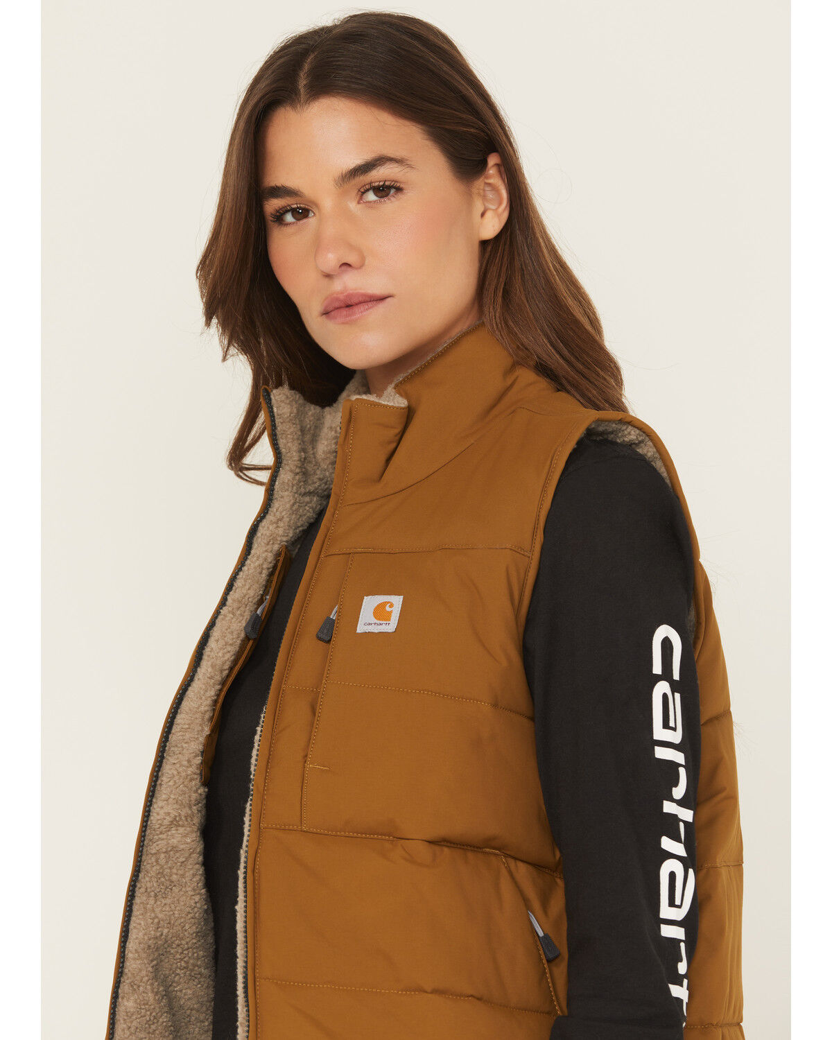 Image #2 - Carhartt Women's Montana Relaxed Fit Insulated Vest, Brown, hi-res