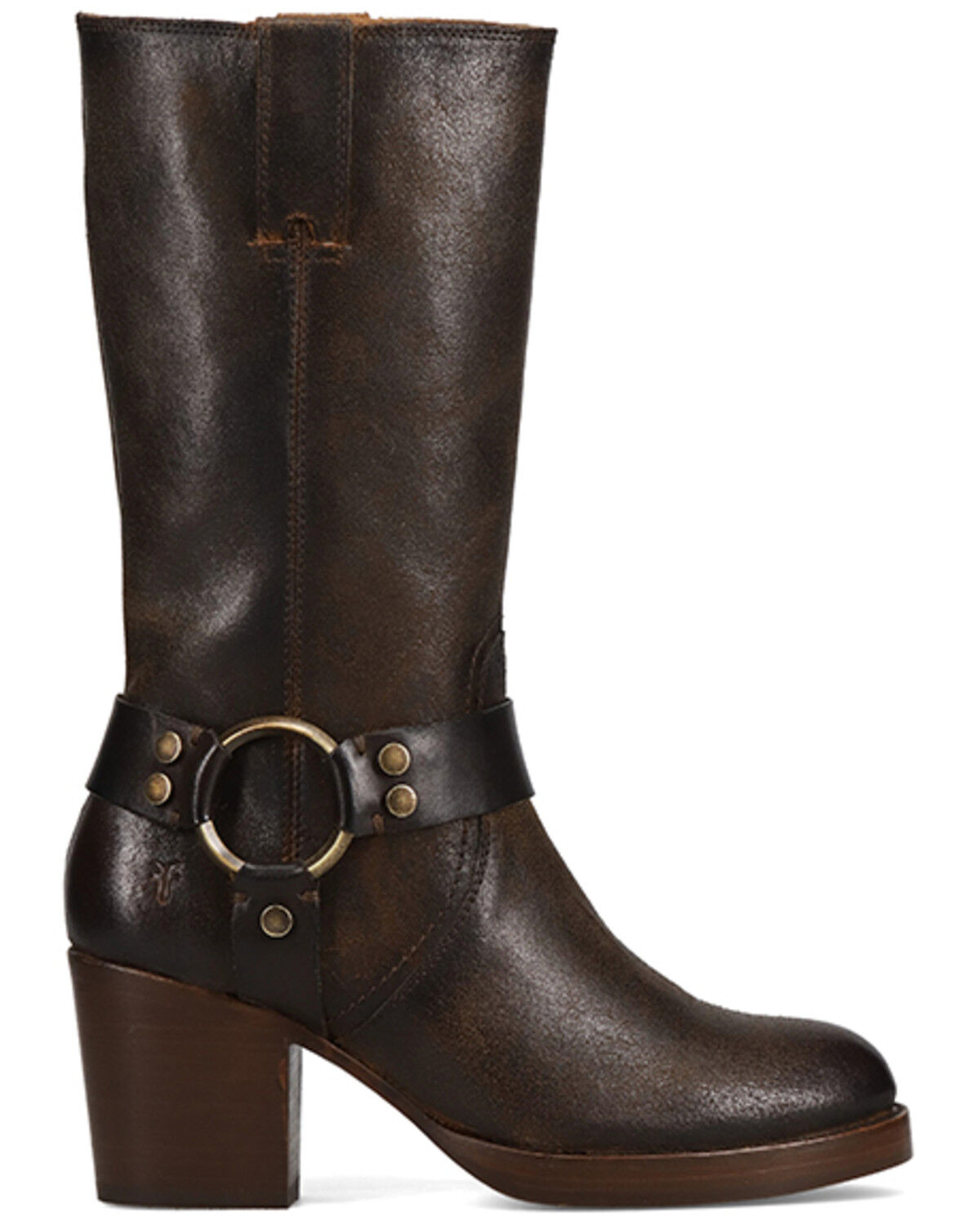 Image #2 - Frye Women's Jean Harness Fashion Boots - Round Toe, Chocolate, hi-res