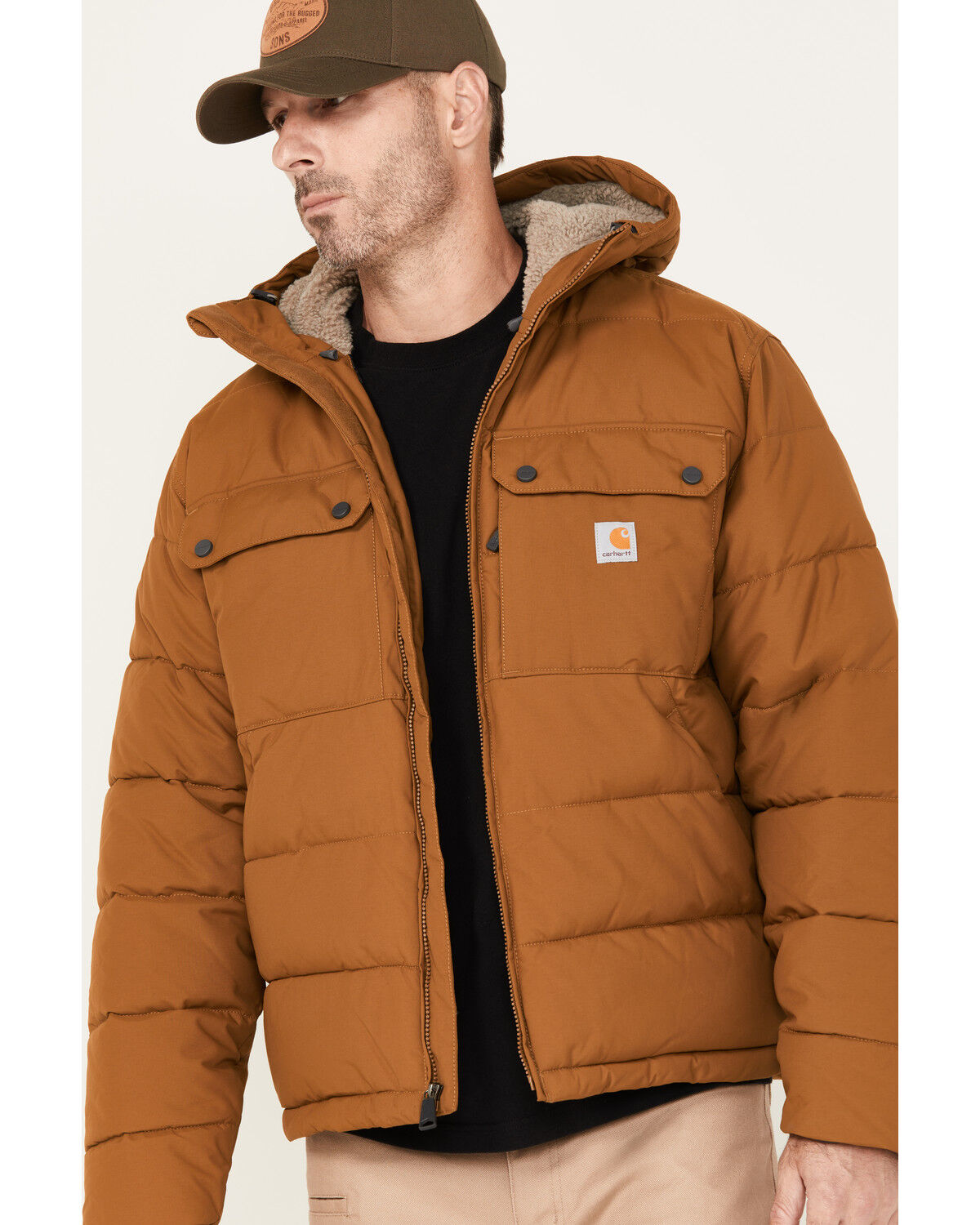Image #2 - Carhartt Men's Rain Defender® Loose Fit Midweight Insulated Jacket, Brown, hi-res