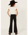 Image #3 - Rock & Roll Denim Girls' Cheetah Print Trouser Jeans , Black, hi-res