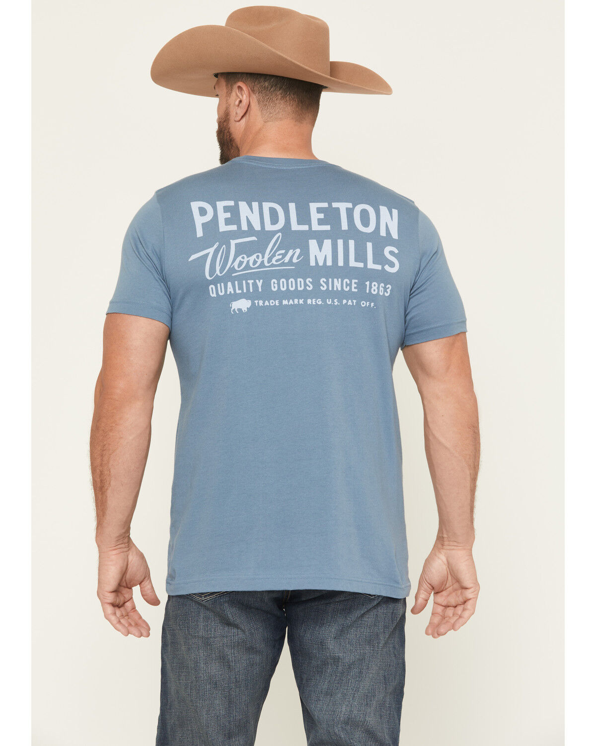 Image #1 - Pendleton Men's General Logo Short Sleeve Graphic T-Shirt, Blue, hi-res
