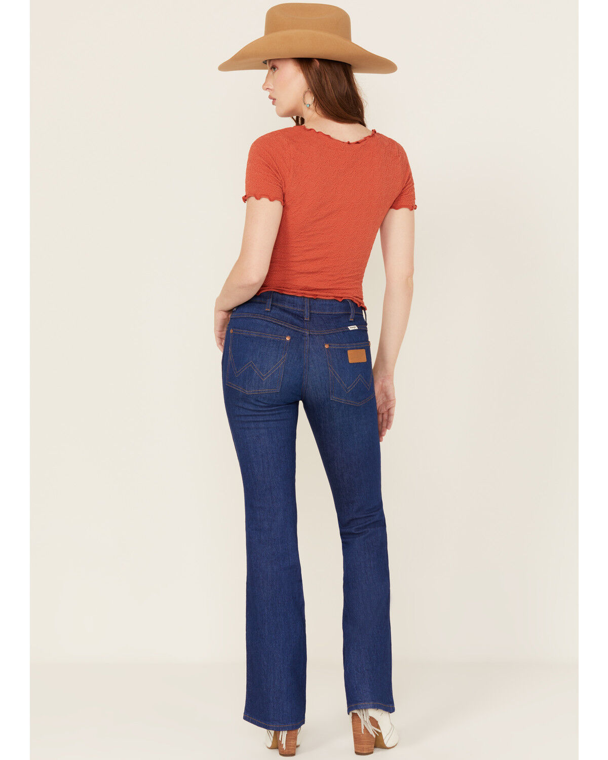 Image #3 - Wrangler Women's Dark Wash Straight Forward Westward Mid Rise Bootcut Stretch Denim Jeans, Dark Wash, hi-res
