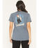 Image #1 - Carhartt Women's Dearborn Rosie Loose Fit Short Sleeve Work Tee, Steel Blue, hi-res