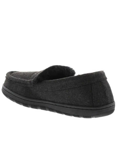 Image #2 - Lamo Footwear Men's Harrison Wool Slippers - Moc Toe, Charcoal, hi-res
