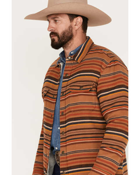 Pendleton Men's Striped Sherpa-Lined Snap Western Shirt Jacket , Brown, hi-res