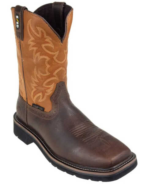 Image #1 - Justin Men's Actuator Western Work Boots - Composite Toe, Brown, hi-res