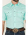Image #3 - Gibson Trading Co Men's White Water Solid Short Sleeve Snap Stretch Western Shirt - Tall, Mint, hi-res