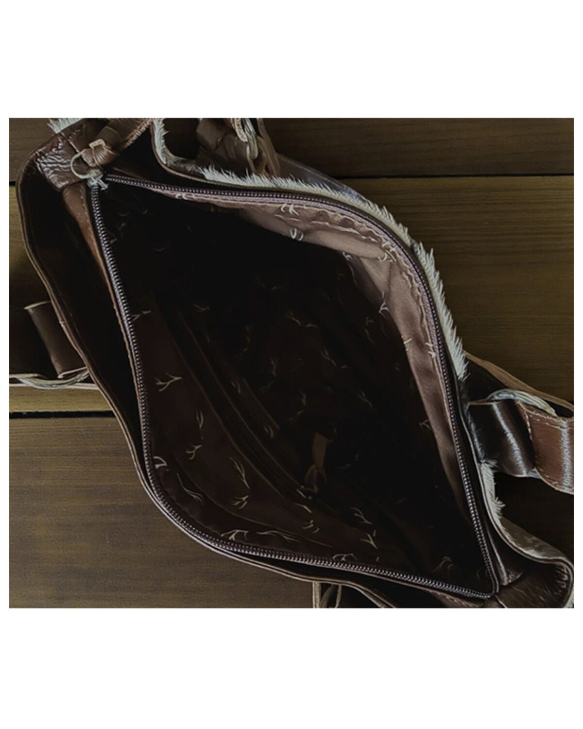 Image #3 - Ranch Junkie Women's Highlands Genuine Cowhide Tote Handbag, Chocolate, hi-res
