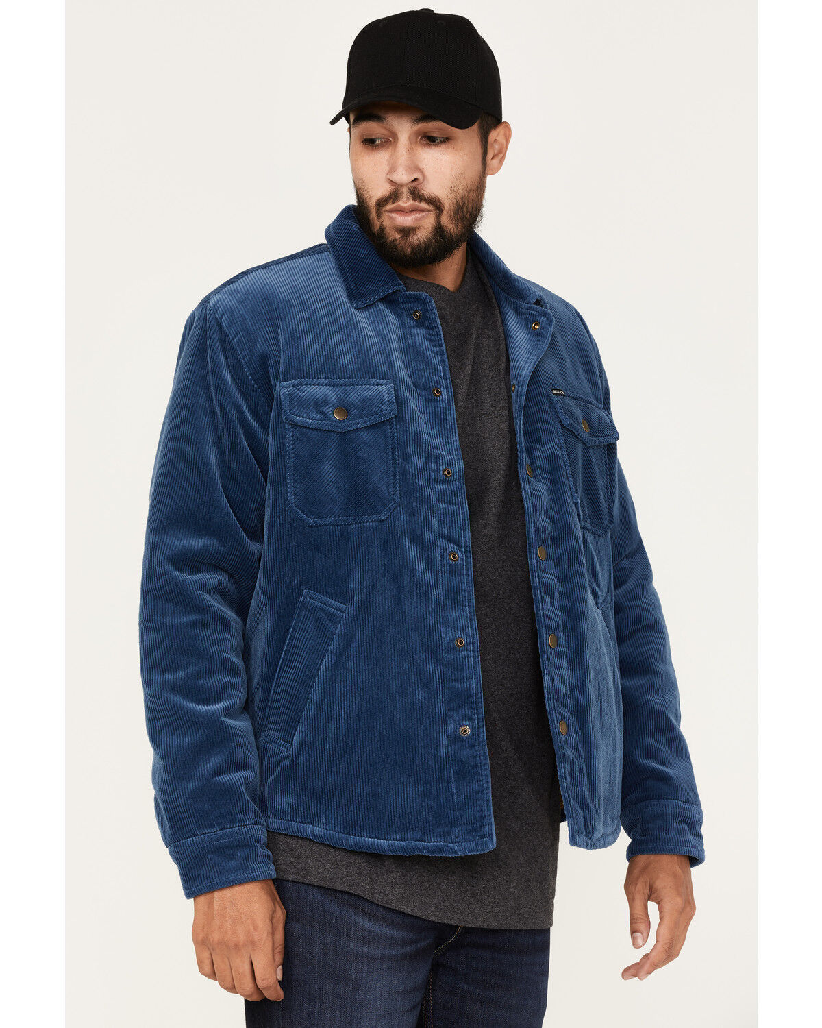 Image #2 - Brixton Men's Durham Sherpa Lined Jacket, Blue, hi-res