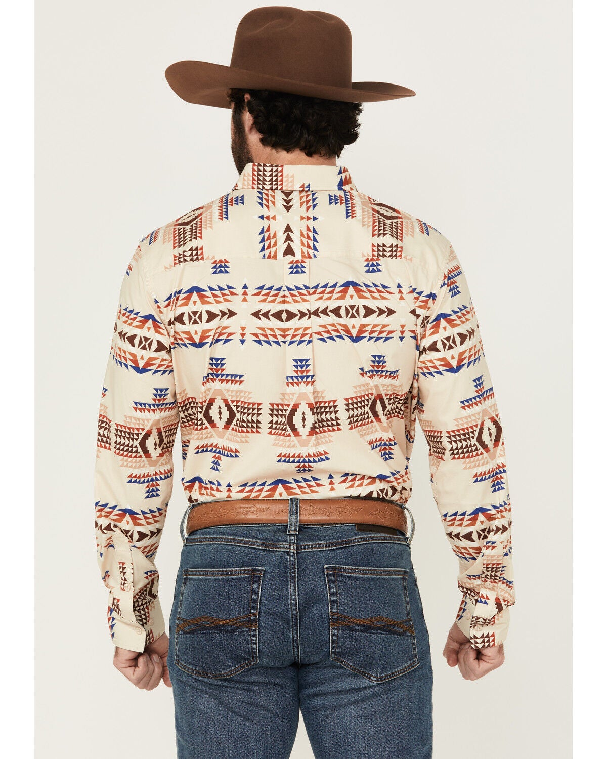 Image #4 - RANK 45&reg; Men's Pablo Southwestern Print Long Sleeve Button-Down Western Shirt, Cream, hi-res