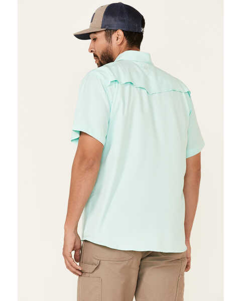 Image #4 - Hooey Men's Habitat Sol Short Sleeve Pearl Snap Western Shirt , Teal, hi-res