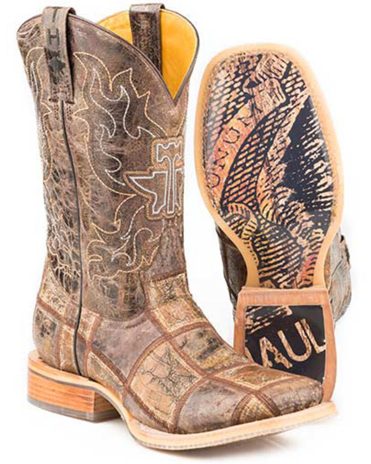 Image #1 - Tin Haul Men's Money Maker Western Boots - Broad Square Toe, Brown, hi-res