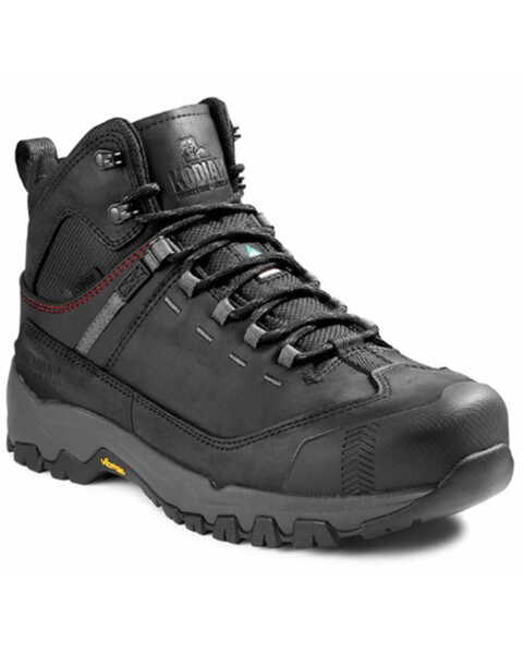 Kodiak Men's Quest Bound Mid Lace-Up Waterproof Hiker Work Boots - Composite Toe, Black, hi-res