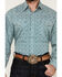 Image #3 - Stetson Men's Medallion Print Long Sleeve Snap Western Shirt, Teal, hi-res