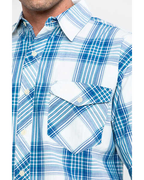 Resistol Men's Biscayne Large Plaid Short Sleeve Western Shirt , White, hi-res