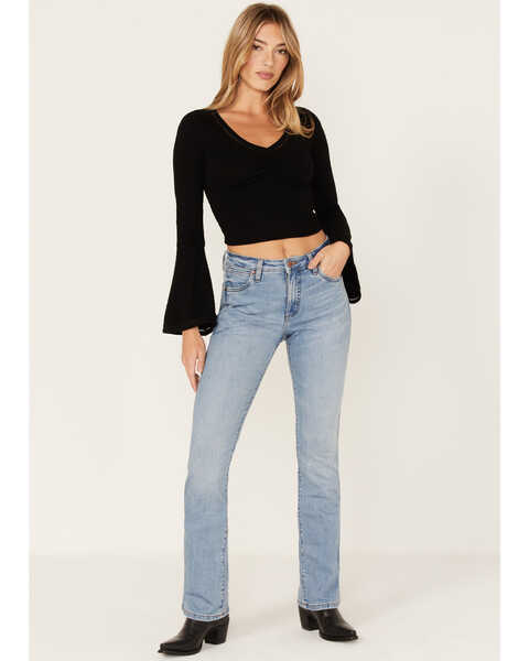 Wrangler Women's Light Wash High-Rise Germaine Bootcut Jeans, Blue, hi-res