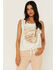 Image #1 - Idyllwind Women's Hillbilly Deluxe Edition Graphic Knot Front Tank Top, Ivory, hi-res