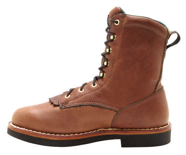 Georgia Boot Men's Farm and Ranch Lacer Work Boots - Round Toe, Walnut, hi-res
