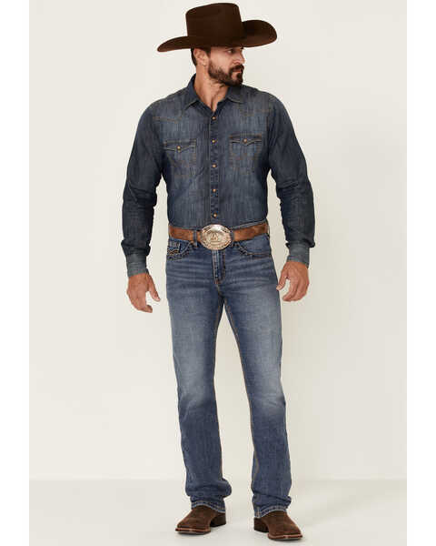 Cody James Men's Patriot Medium Wash Stretch Slim Straight Jeans, Blue, hi-res