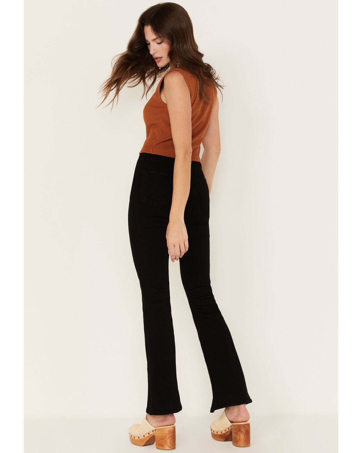 Image #3 - Just Black Denim Women's High Rise Slit Flare Jeans, Black, hi-res