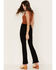 Image #3 - Just Black Denim Women's High Rise Slit Flare Jeans, Black, hi-res