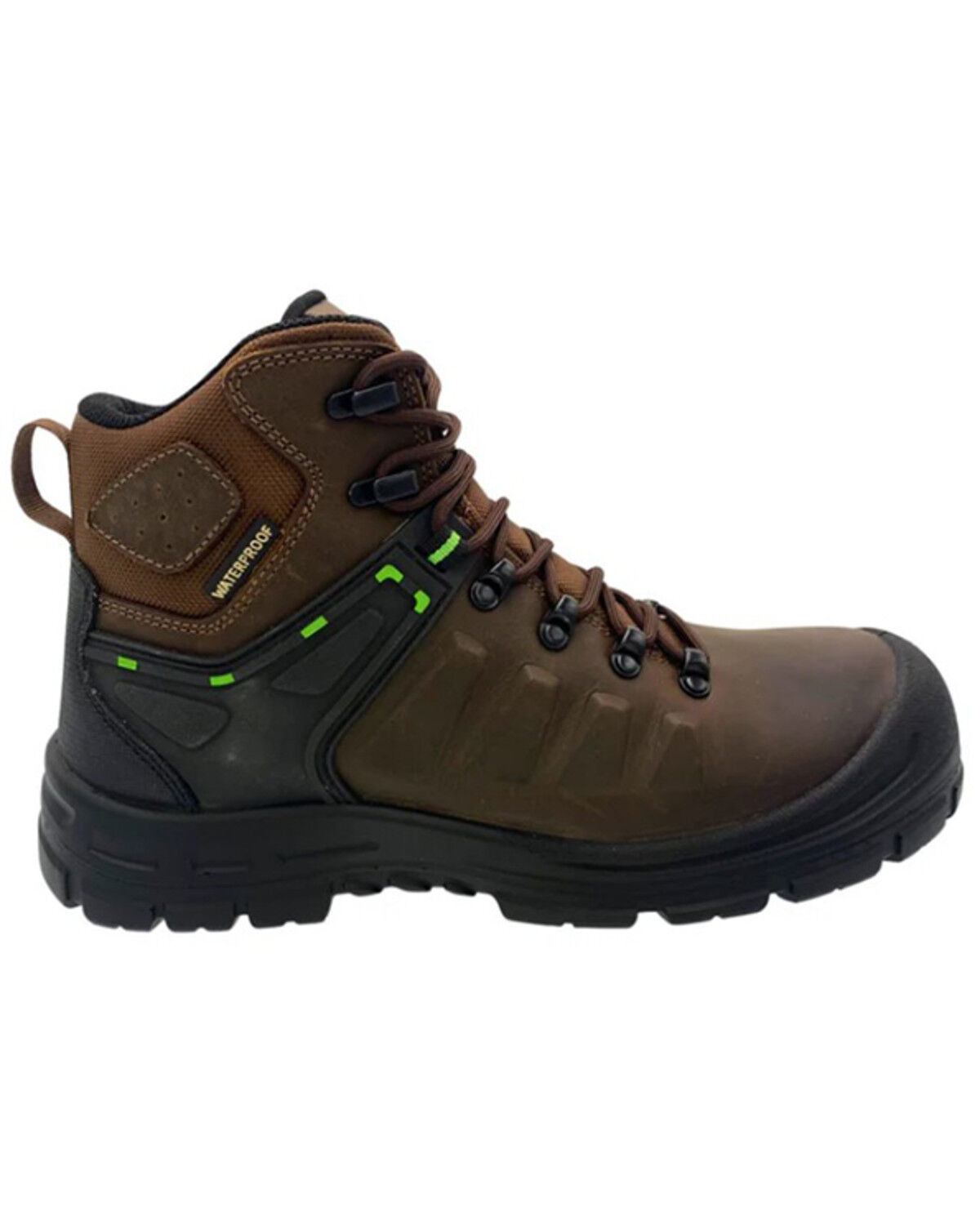 Image #2 - AdTec Men's 6" Waterproof Work Boots - Composite Toe, Brown, hi-res