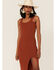 Image #5 - Shyanne Women's Ribbed Sweater Knit Midi Bodycon Dress, Rust Copper, hi-res
