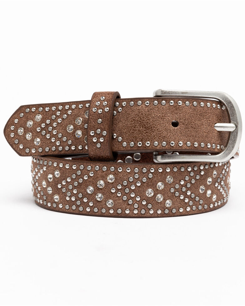 Shyanne Girls' Brown Tempt To Shine Belt, Brown, hi-res