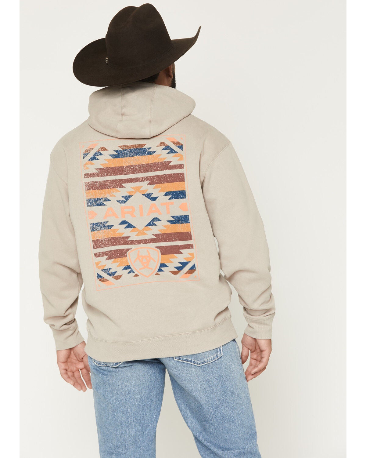 Image #1 - Ariat Men's Tapiz Zapoteco Graphic Hooded Sweatshirt, Sand, hi-res