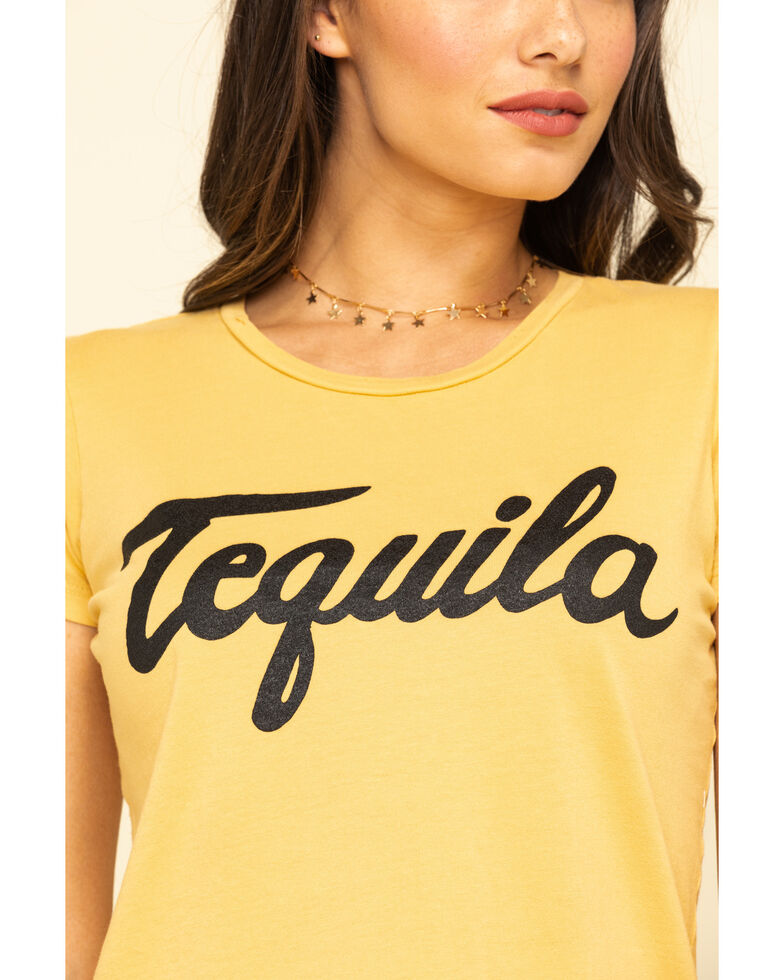 Bandit Brand Women's Mustard Tequila Graphic Short Sleeve Tee , Dark Yellow, hi-res