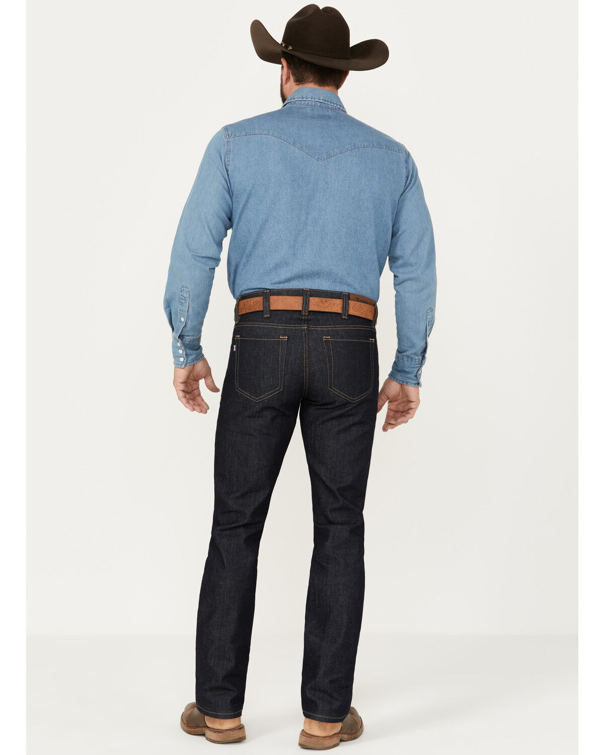 Image #3 - Justin Men's Classic Unwashed Slim Straight Stretch Denim Jeans, Dark Wash, hi-res