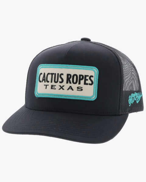 Hooey Men's Cactus Ropes Logo Mesh Trucker Cap, Black, hi-res