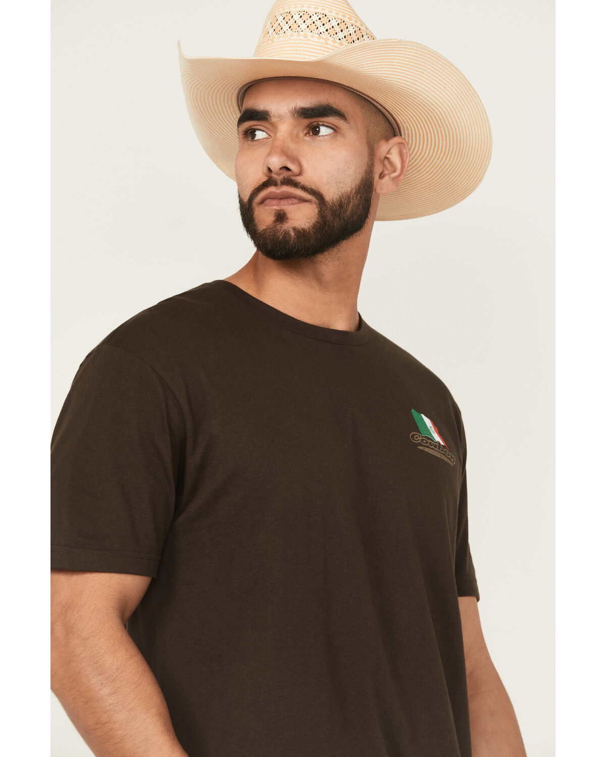 Image #3 - Cowboy Hardware Men's 8 Seconds Flag Short Sleeve Graphic T-Shirt, Dark Brown, hi-res