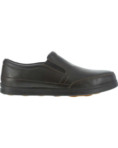 Image #3 - Florsheim Men's Slip-On Industrial Oxford Work Shoes - Steel Toe , Dark Brown, hi-res