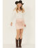 Image #1 - Idyllwind Women's Wylie Studded Fringe Faux Suede Mini Skirt, Pink, hi-res