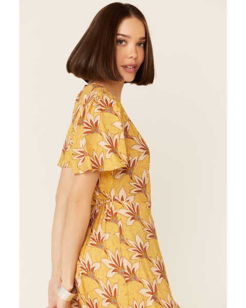 Band Of The Free Women's Floral Amelie Dress, Mustard, hi-res