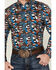 Image #3 - RANK 45® Men's Yaak Abstract Geo Print Long Sleeve Button-Down Stretch Western Shirt , Chocolate, hi-res