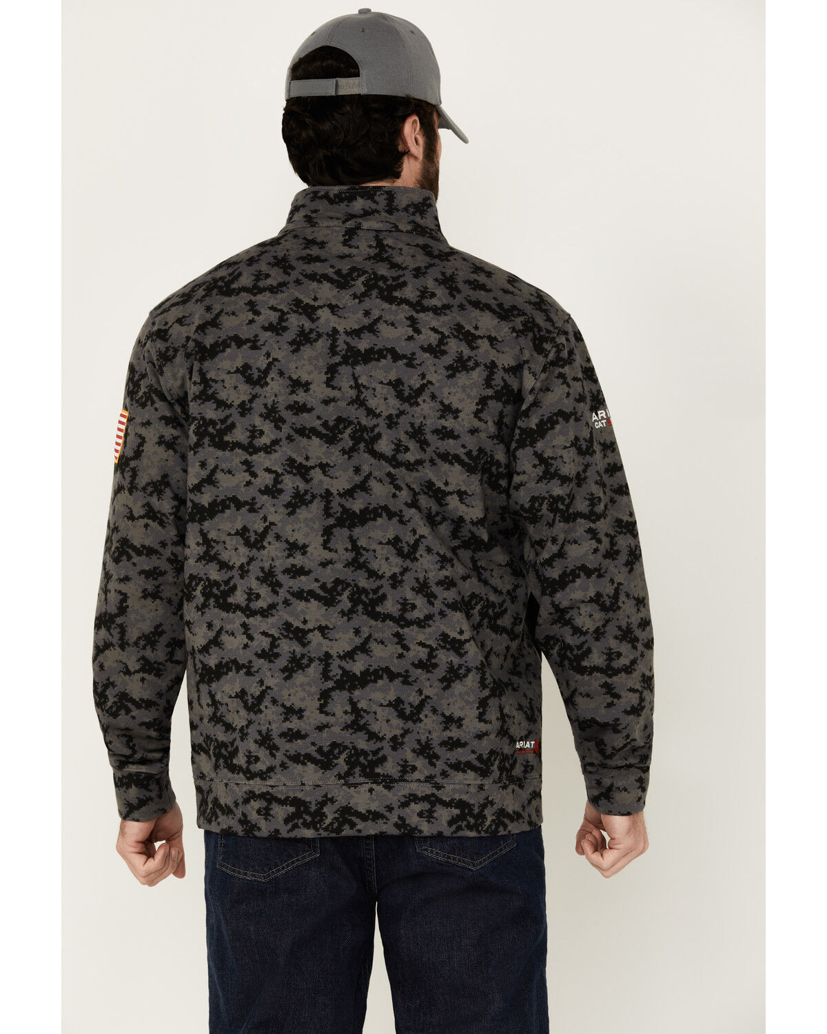 Image #4 - Ariat Men's FR Durastrech Fleece Camo Print 1/2 Zip-Up Pullover, Multi, hi-res